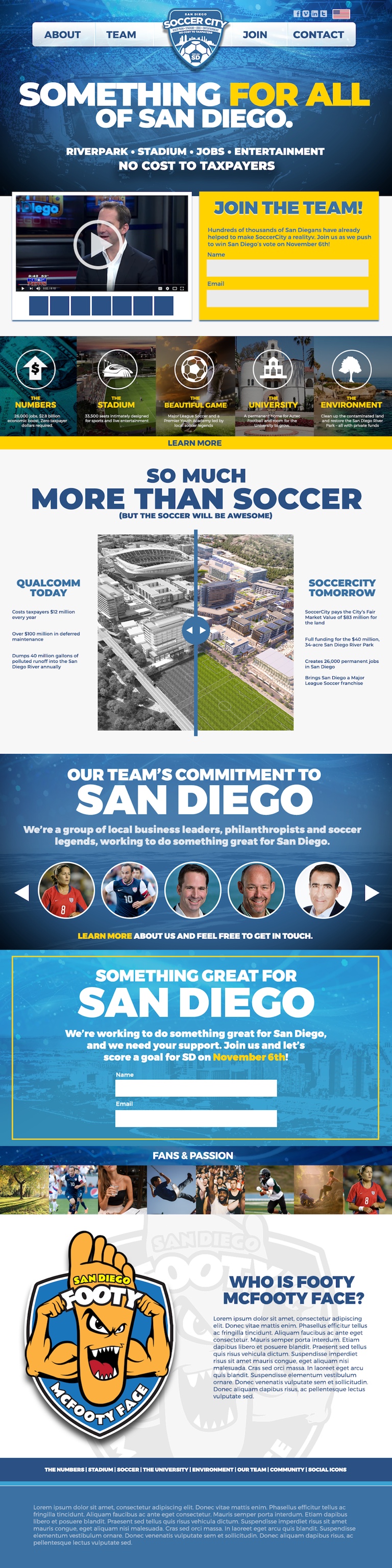 Modernistik Project: SoccerCity SD Website (landing-page)